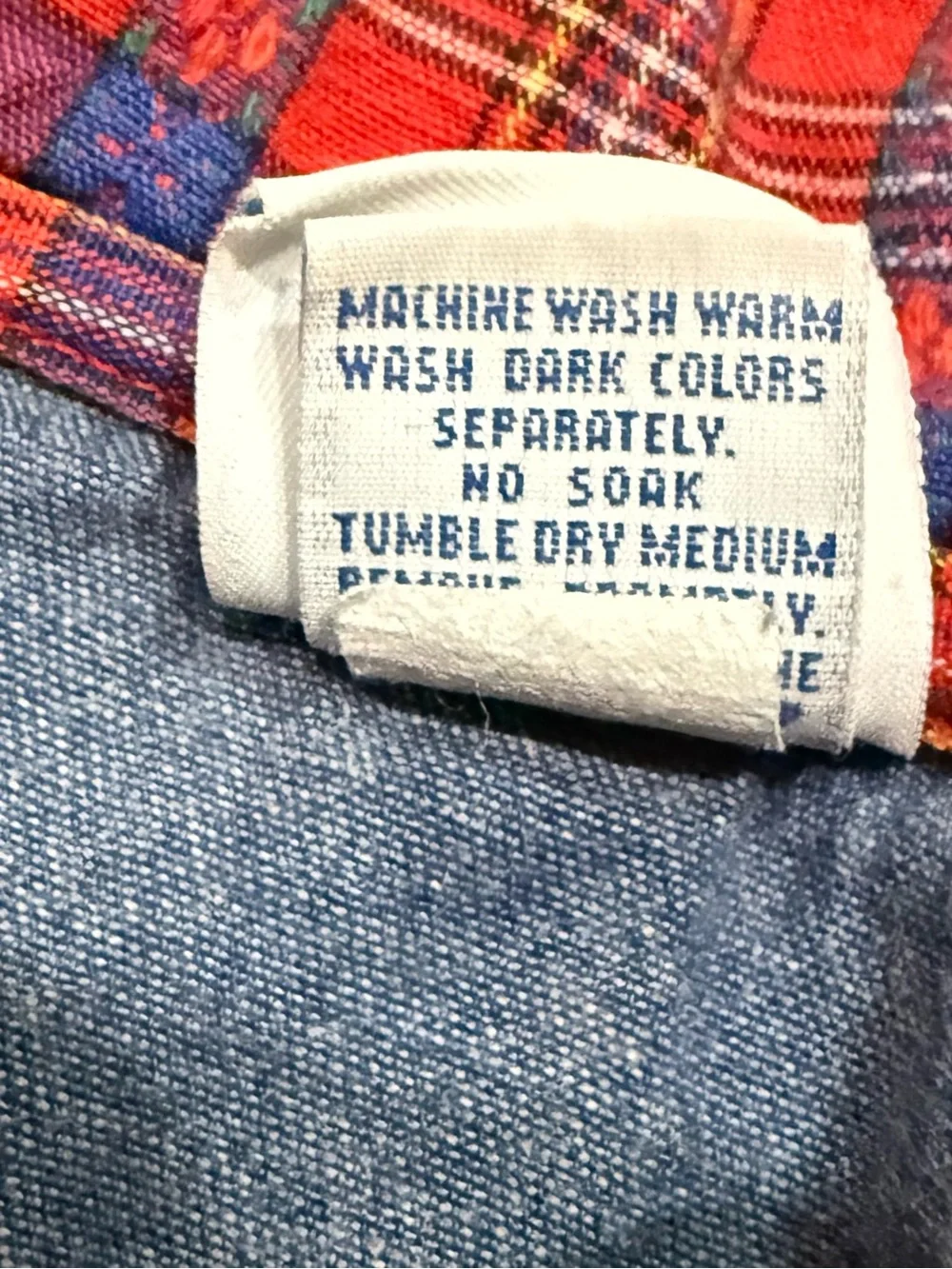 Vintage 80s 90s OSHKOSH Denim Jean Dress Girls Size 5 Plaid Collar MADE IN USA